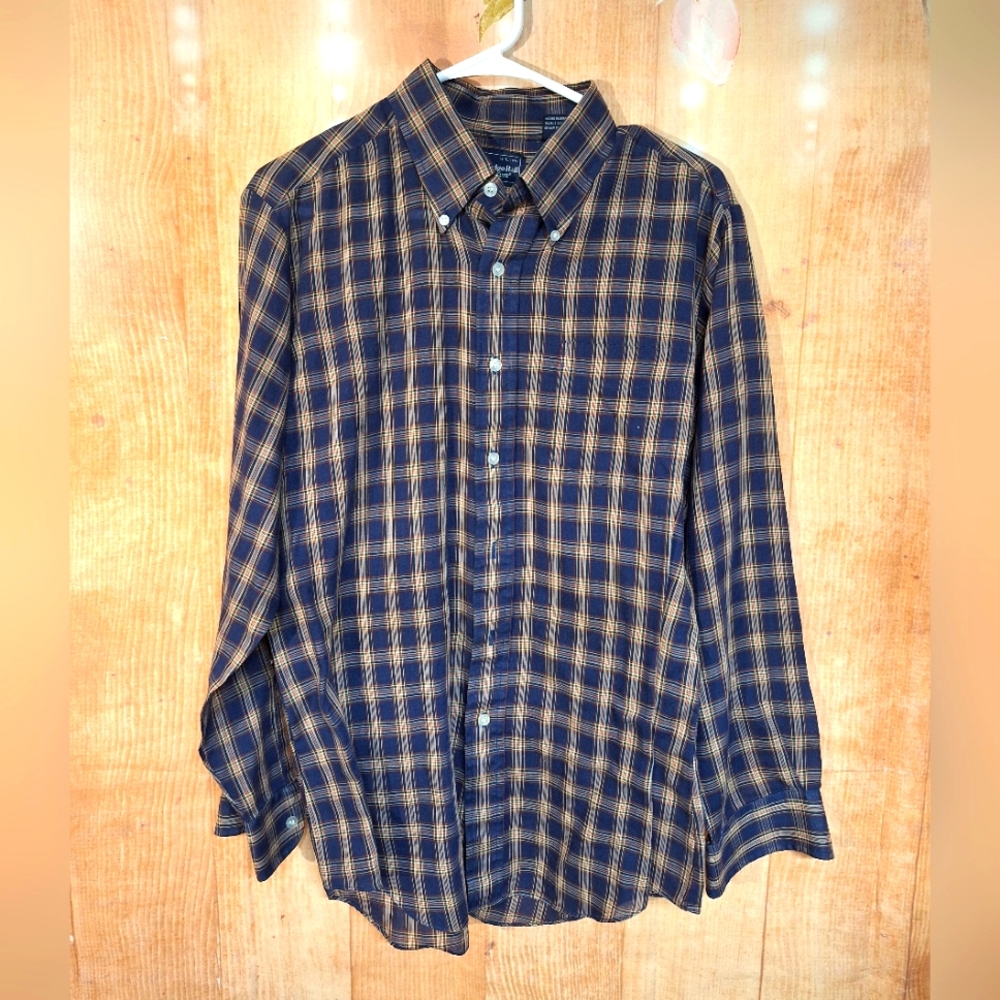 Men's Blue Plaid Shirt